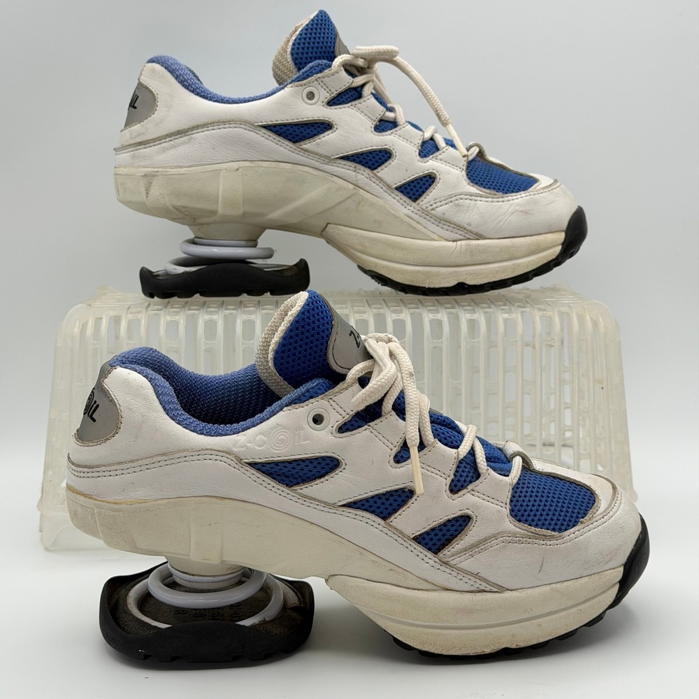 Z-Coil Freedom Walking Shoes Womens 6 White Blue Comfort Orthopedic Spring Heel
